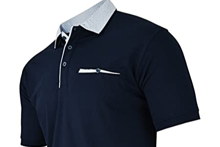 Herren Poloshirt Kurzarm, Polohemd, Gestreifte Blousonshirt mit Brusttasche aus Baumwoll-Mix (M bis 3XL)