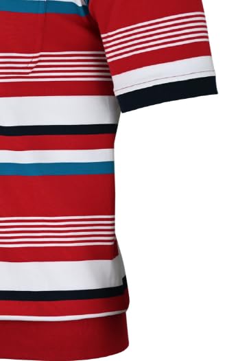 Polo Shirts Herren Kurzarm, Blousonshirts, Gestreifte Polohemden mit Brusttasche aus Baumwoll-Mix (M bis 3XL)