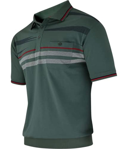 Soltice Herren Poloshirts Kurzarm, Gestreift mit Brusttasche, Polohemden, Blousonshirts aus Baumwoll-Mix (M bis 3XL)