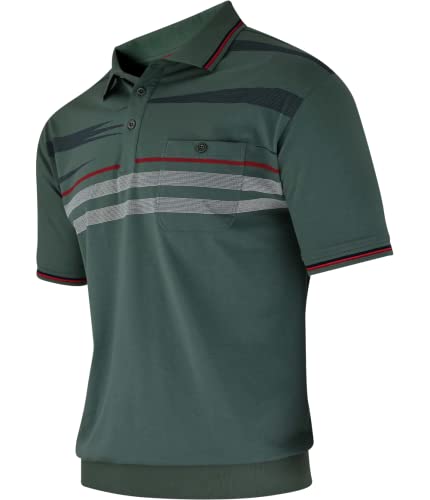 Soltice Herren Poloshirts Kurzarm, Gestreift mit Brusttasche, Polohemden, Blousonshirts aus Baumwoll-Mix (M bis 3XL)