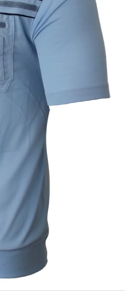 Herren Poloshirt Kurzarm, Polohemd, Gestreifte Blousonshirt mit Brusttasche aus Baumwoll-Mix (M bis 3XL)