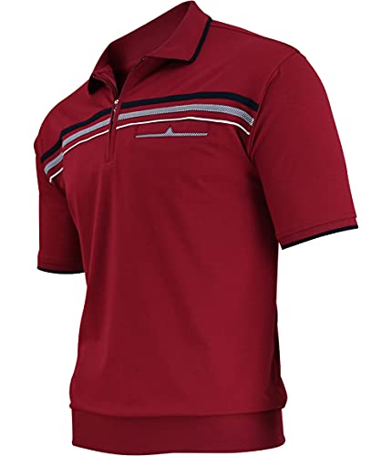 Herren Poloshirt Kurzarm, Polohemd, Gestreifte Blousonshirt mit Brusttasche aus Baumwoll-Mix (M bis 3XL)