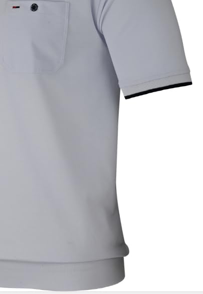 Herren Poloshirt Kurzarm, Polohemd, Gestreifte Blousonshirt mit Brusttasche aus Baumwoll-Mix (M bis 3XL)