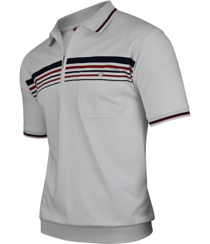 Soltice Poloshirts Herren Kurzarm, Gestreifte Polohemden mit Brusttasche, Blousonshirts aus Baumwoll-Mix (M bis 3XL)