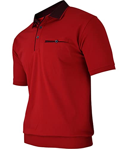 Herren Poloshirt Kurzarm, Polohemd, Gestreifte Blousonshirt mit Brusttasche aus Baumwoll-Mix (M bis 3XL)