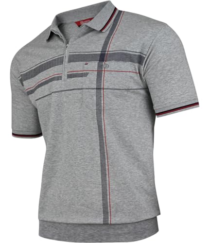 Soltice Poloshirts Herren Kurzarm, Gestreifte Polohemden mit Brusttasche, Blousonshirts aus Baumwoll-Mix (M bis 3XL)