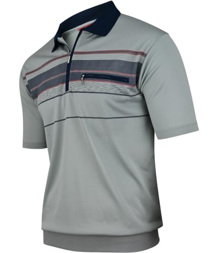 Soltice Poloshirts Herren Kurzarm, Gestreifte Polohemden mit Brusttasche, Blousonshirts aus Baumwoll-Mix (M bis 3XL)
