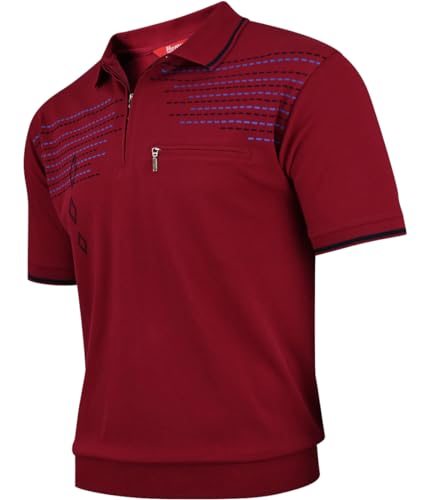 Soltice Poloshirts Herren Kurzarm, Gestreifte Polohemden mit Brusttasche, Blousonshirts aus Baumwoll-Mix (M bis 3XL)