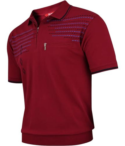 Soltice Poloshirts Herren Kurzarm, Gestreifte Polohemden mit Brusttasche, Blousonshirts aus Baumwoll-Mix (M bis 3XL)