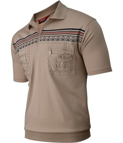 Soltice Poloshirts Herren Kurzarm, Gestreifte Polohemden mit Brusttasche, Blousonshirts aus Baumwoll-Mix (M bis 3XL)