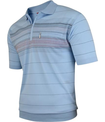 Soltice Poloshirts Herren Kurzarm, Gestreifte Polohemden mit Brusttasche, Blousonshirts aus Baumwoll-Mix (M bis 3XL)