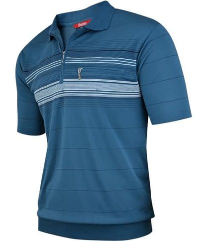 Soltice Poloshirts Herren Kurzarm, Gestreifte Polohemden mit Brusttasche, Blousonshirts aus Baumwoll-Mix (M bis 3XL)