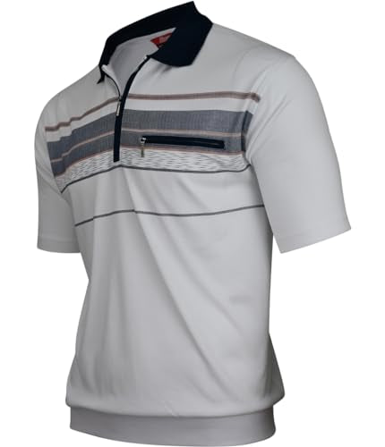 Soltice Poloshirts Herren Kurzarm, Gestreifte Polohemden mit Brusttasche, Blousonshirts aus Baumwoll-Mix (M bis 3XL)