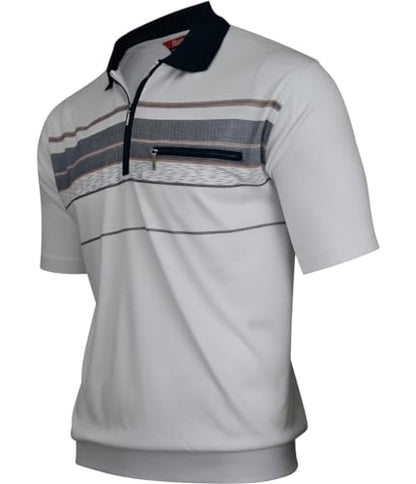Soltice Poloshirts Herren Kurzarm, Gestreifte Polohemden mit Brusttasche, Blousonshirts aus Baumwoll-Mix (M bis 3XL)