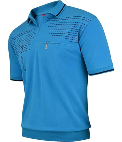 Soltice Poloshirts Herren Kurzarm, Gestreifte Polohemden mit Brusttasche, Blousonshirts aus Baumwoll-Mix (M bis 3XL)