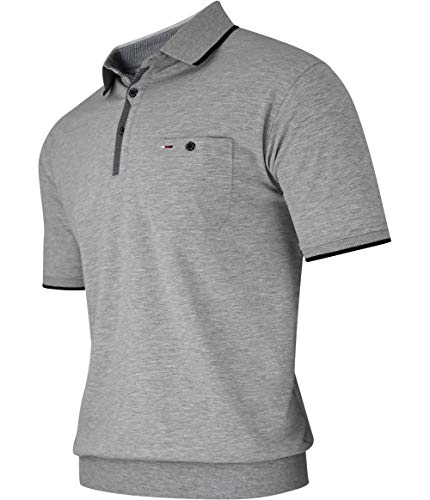 Herren Poloshirt Kurzarm, Polohemd, Gestreifte Blousonshirt mit Brusttasche aus Baumwoll-Mix (M bis 3XL)