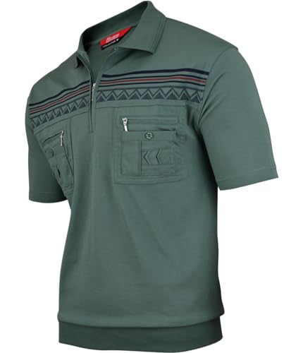 Soltice Poloshirts Herren Kurzarm, Gestreifte Polohemden mit Brusttasche, Blousonshirts aus Baumwoll-Mix (M bis 3XL)