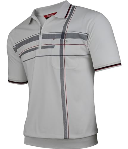 Soltice Poloshirts Herren Kurzarm, Gestreifte Polohemden mit Brusttasche, Blousonshirts aus Baumwoll-Mix (M bis 3XL)