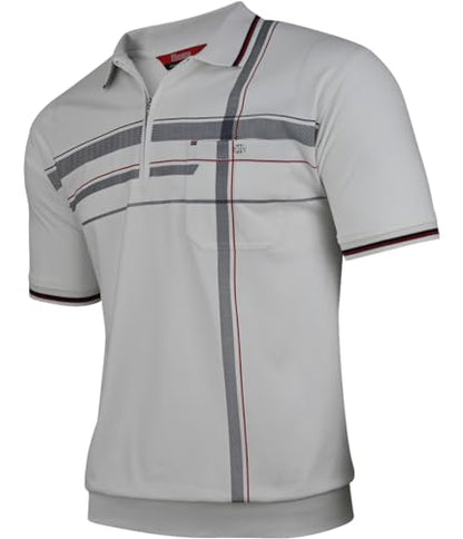 Soltice Poloshirts Herren Kurzarm, Gestreifte Polohemden mit Brusttasche, Blousonshirts aus Baumwoll-Mix (M bis 3XL)
