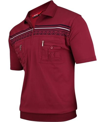 Soltice Poloshirts Herren Kurzarm, Gestreifte Polohemden mit Brusttasche, Blousonshirts aus Baumwoll-Mix (M bis 3XL)