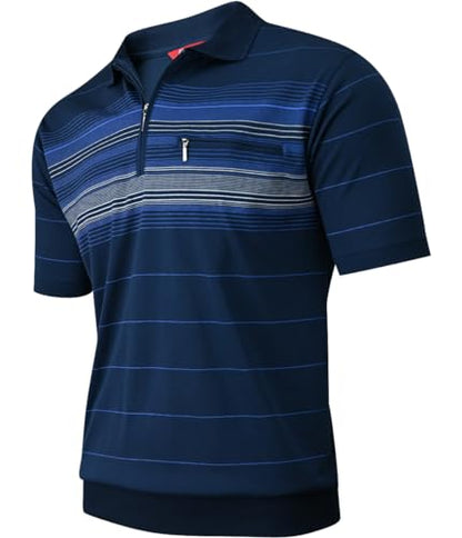 Soltice Poloshirts Herren Kurzarm, Gestreifte Polohemden mit Brusttasche, Blousonshirts aus Baumwoll-Mix (M bis 3XL)