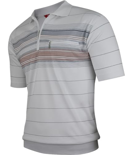 Soltice Poloshirts Herren Kurzarm, Gestreifte Polohemden mit Brusttasche, Blousonshirts aus Baumwoll-Mix (M bis 3XL)