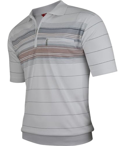 Soltice Poloshirts Herren Kurzarm, Gestreifte Polohemden mit Brusttasche, Blousonshirts aus Baumwoll-Mix (M bis 3XL)