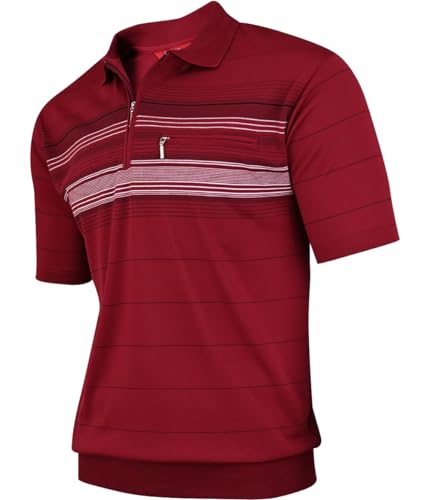 Soltice Poloshirts Herren Kurzarm, Gestreifte Polohemden mit Brusttasche, Blousonshirts aus Baumwoll-Mix (M bis 3XL)