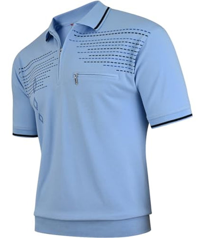 Soltice Poloshirts Herren Kurzarm, Gestreifte Polohemden mit Brusttasche, Blousonshirts aus Baumwoll-Mix (M bis 3XL)