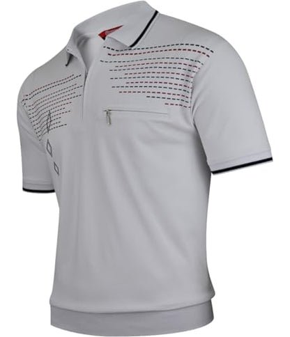 Soltice Poloshirts Herren Kurzarm, Gestreifte Polohemden mit Brusttasche, Blousonshirts aus Baumwoll-Mix (M bis 3XL)