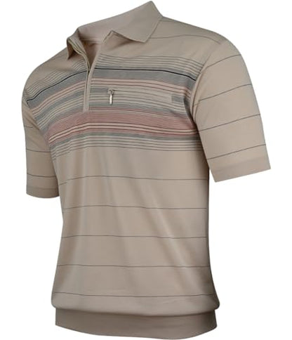 Soltice Poloshirts Herren Kurzarm, Gestreifte Polohemden mit Brusttasche, Blousonshirts aus Baumwoll-Mix (M bis 3XL)