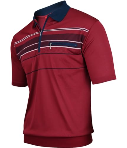Soltice Poloshirts Herren Kurzarm, Gestreifte Polohemden mit Brusttasche, Blousonshirts aus Baumwoll-Mix (M bis 3XL)