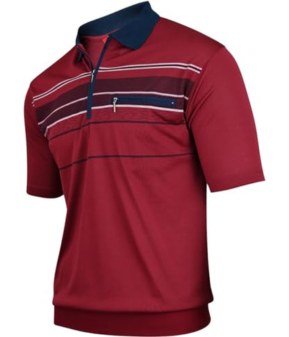 Soltice Poloshirts Herren Kurzarm, Gestreifte Polohemden mit Brusttasche, Blousonshirts aus Baumwoll-Mix (M bis 3XL)