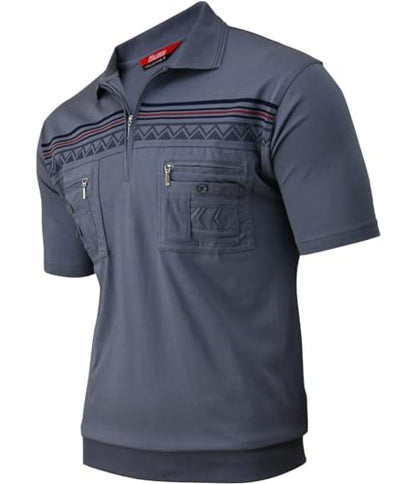 Soltice Herren Poloshirts Kurzarm, Gestreift mit Brusttasche, Polohemden, Blousonshirts aus Baumwoll-Mix (M bis 3XL)