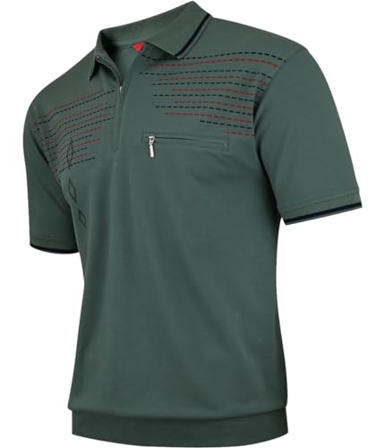 Soltice Poloshirts Herren Kurzarm, Gestreifte Polohemden mit Brusttasche, Blousonshirts aus Baumwoll-Mix (M bis 3XL)
