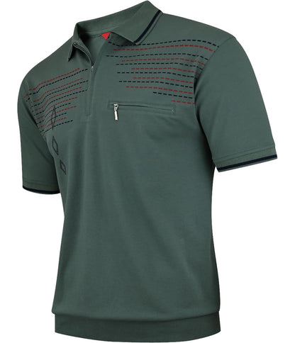 Soltice Poloshirts Herren Kurzarm, Gestreifte Polohemden mit Brusttasche, Blousonshirts aus Baumwoll-Mix (M bis 3XL)