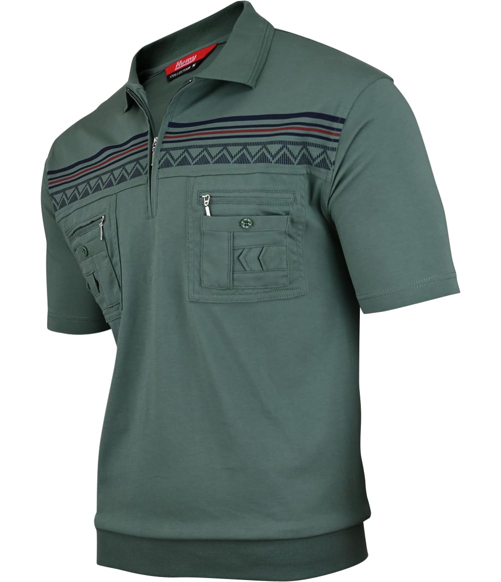 Soltice Herren Poloshirts Kurzarm, Gestreift mit Brusttasche, Polohemden, Blousonshirts aus Baumwoll-Mix (M bis 3XL)