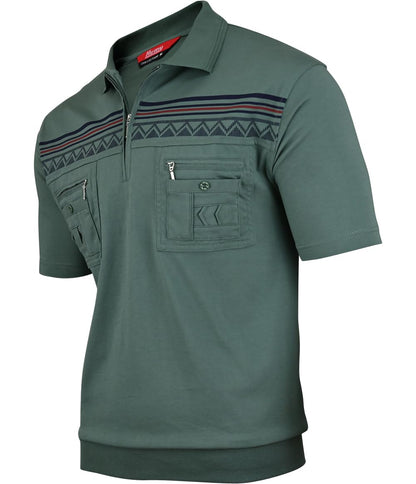 Soltice Herren Poloshirts Kurzarm, Gestreift mit Brusttasche, Polohemden, Blousonshirts aus Baumwoll-Mix (M bis 3XL)