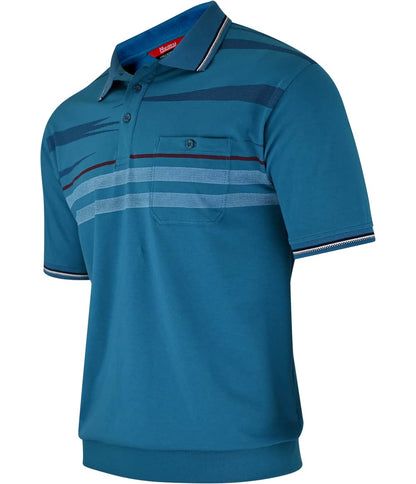 Soltice Herren Poloshirts Kurzarm, Gestreift mit Brusttasche, Polohemden, Blousonshirts aus Baumwoll-Mix (M bis 3XL)