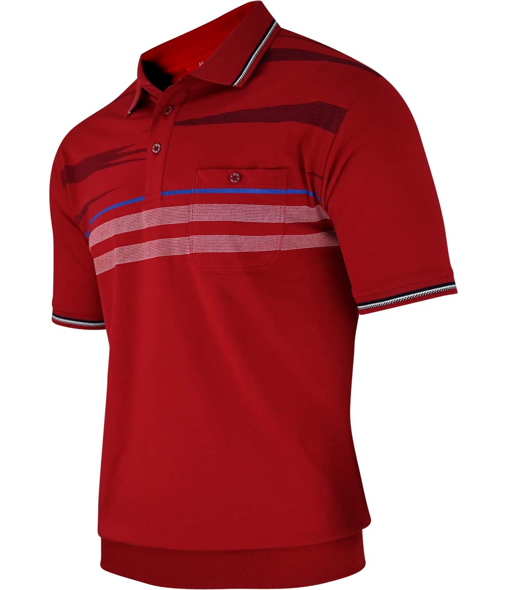 Soltice Herren Poloshirts Kurzarm, Gestreift mit Brusttasche, Polohemden, Blousonshirts aus Baumwoll-Mix (M bis 3XL)