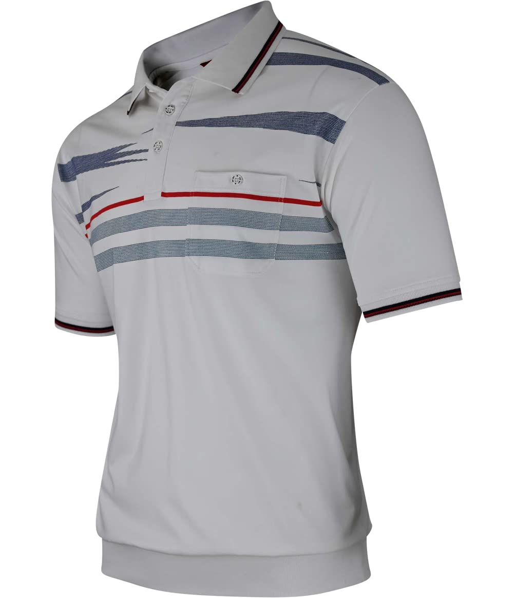 Soltice Herren Poloshirts Kurzarm, Gestreift mit Brusttasche, Polohemden, Blousonshirts aus Baumwoll-Mix (M bis 3XL)