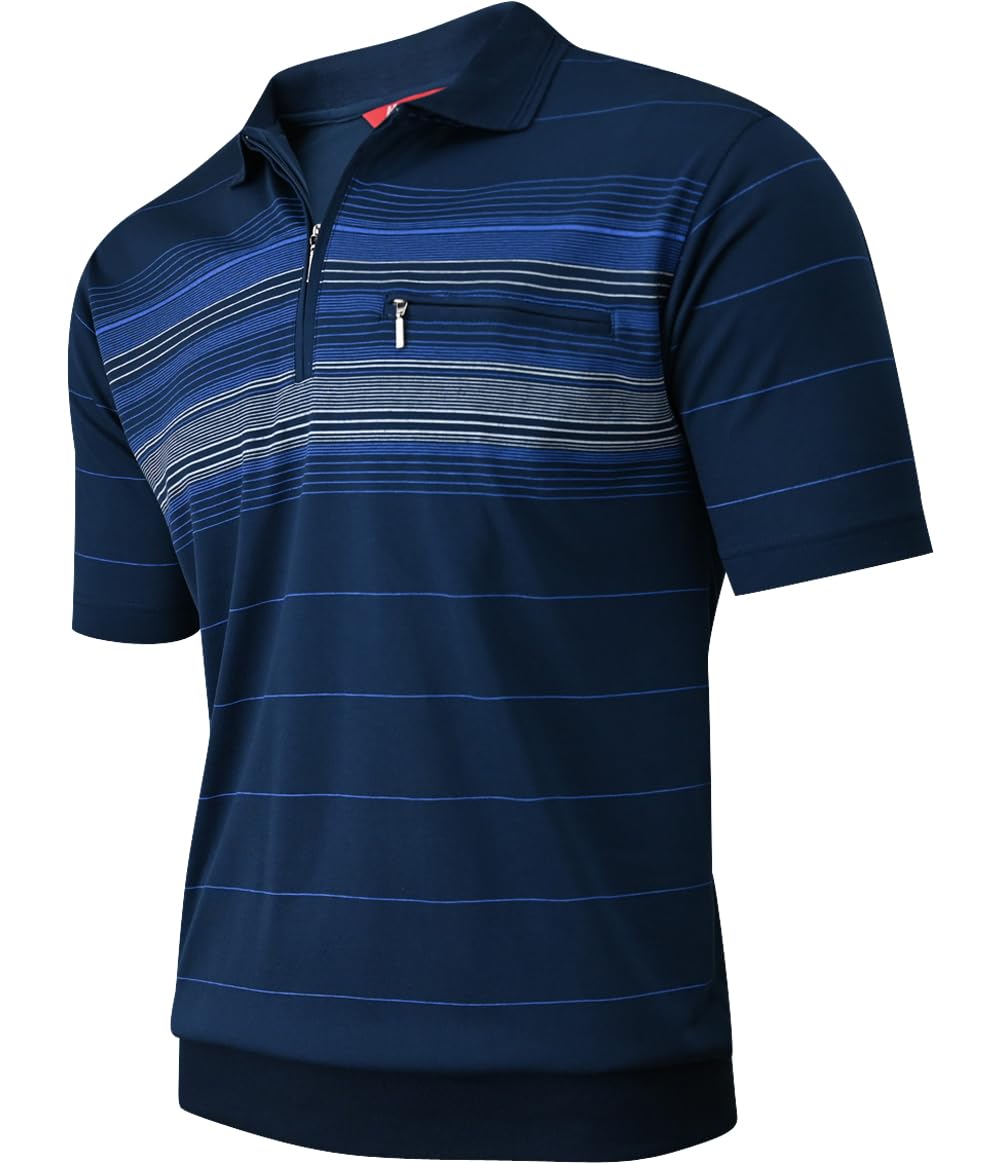 Soltice Herren Poloshirts Kurzarm, Gestreift mit Brusttasche, Polohemden, Blousonshirts aus Baumwoll-Mix (M bis 3XL)