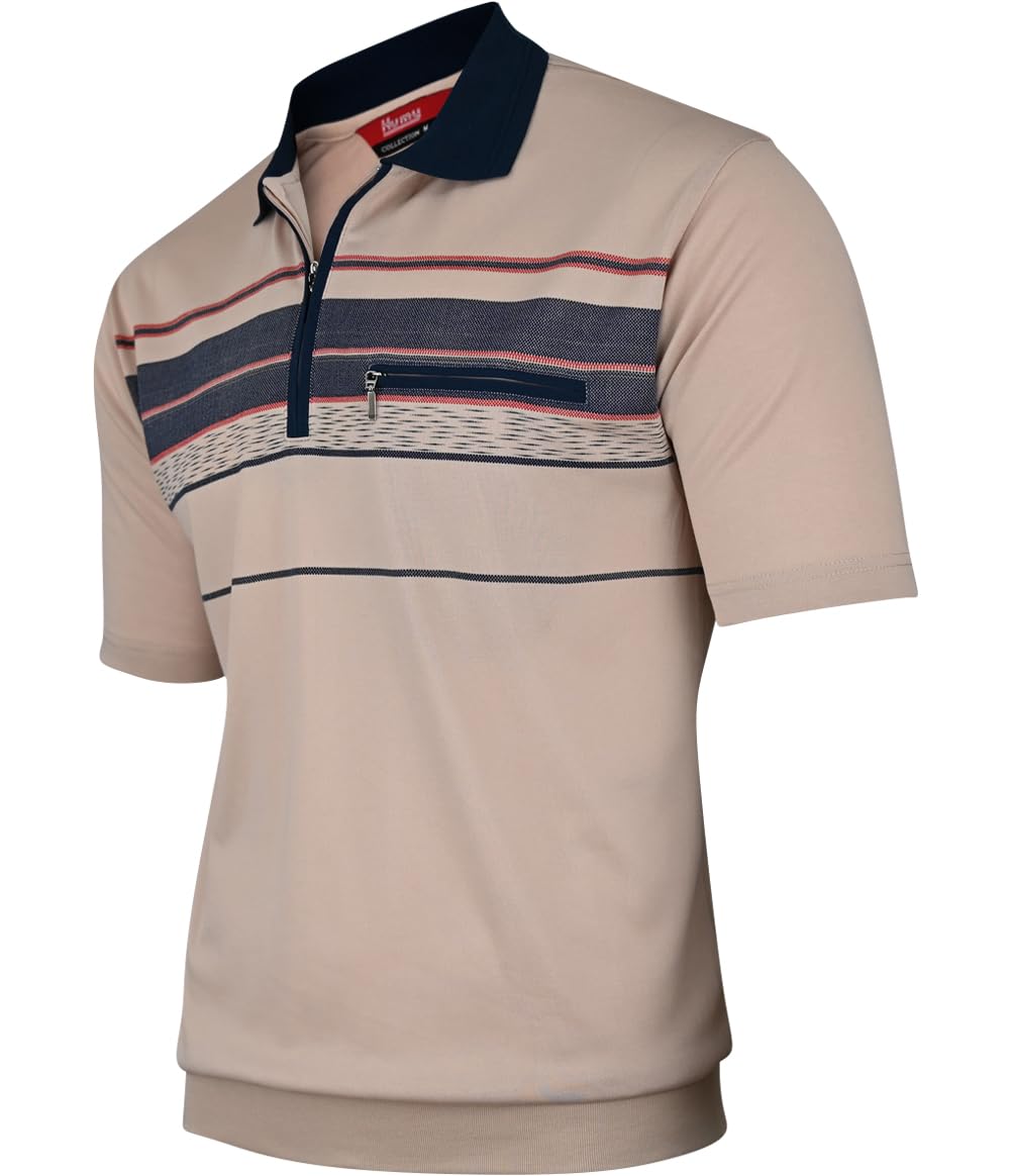Soltice Herren Poloshirts Kurzarm, Gestreift mit Brusttasche, Polohemden, Blousonshirts aus Baumwoll-Mix (M bis 3XL)