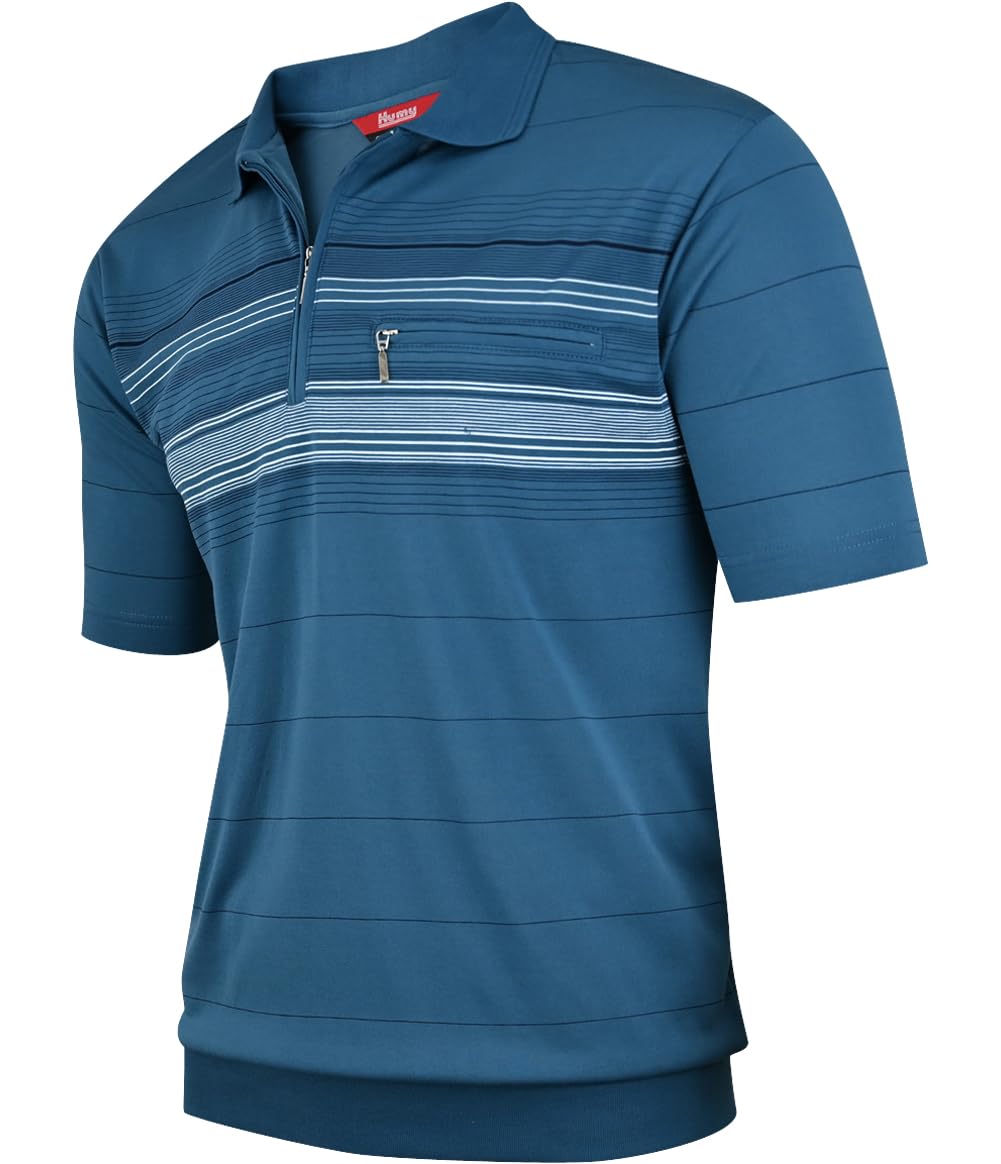 Soltice Herren Poloshirts Kurzarm, Gestreift mit Brusttasche, Polohemden, Blousonshirts aus Baumwoll-Mix (M bis 3XL)