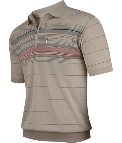 Soltice Herren Poloshirts Kurzarm, Gestreift mit Brusttasche, Polohemden, Blousonshirts aus Baumwoll-Mix (M bis 3XL)